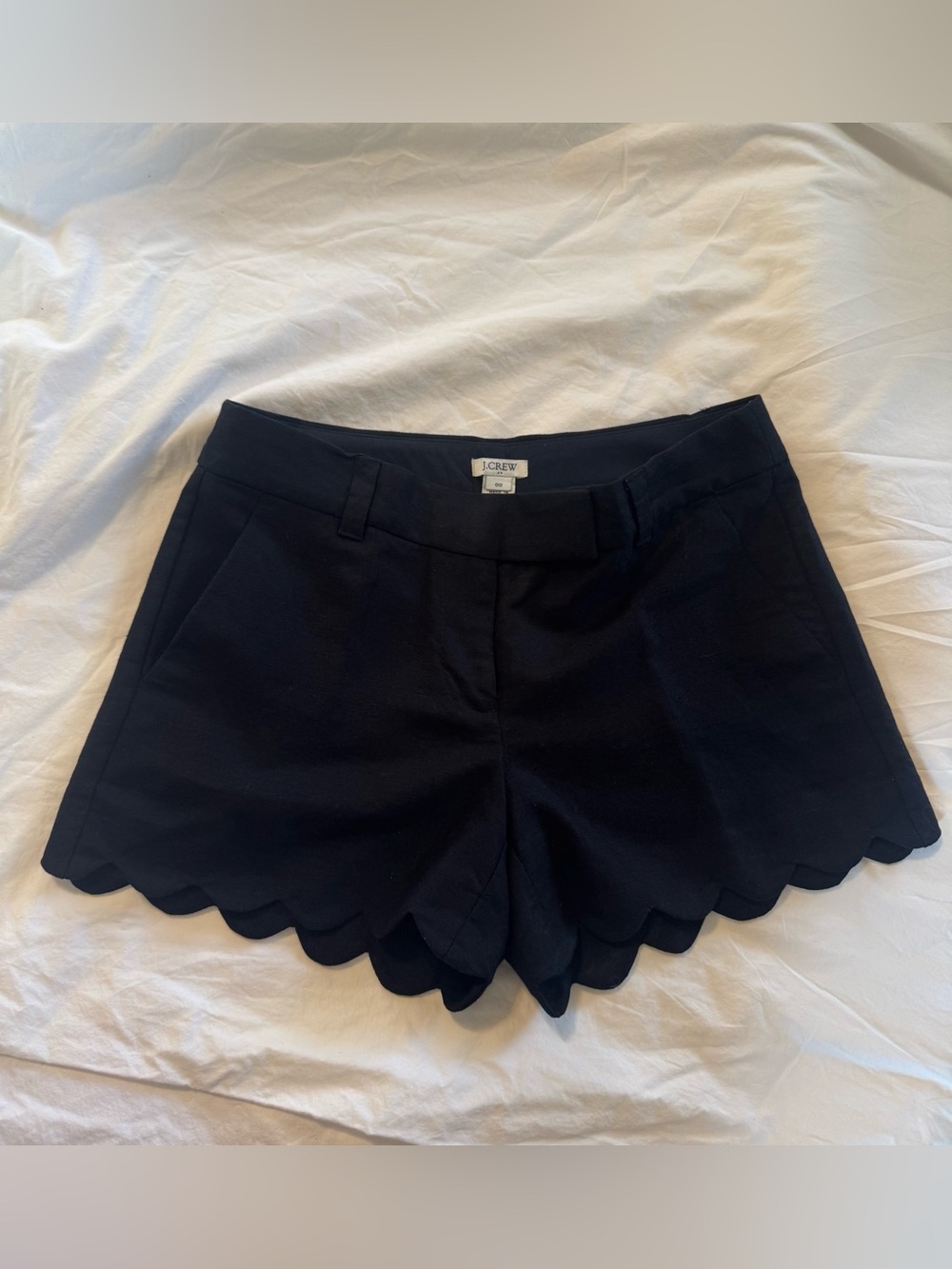J. Crew Black Scalloped Hem Women's Shorts Sz 00